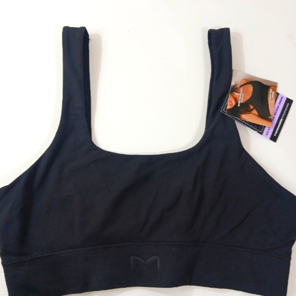 Maidenform Seamless Scoop Crop Bralette Black Women's NWT